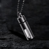 Maxbell Cremation Urn Necklace Keepsake Pendant Container for Private Items Hair Men Black