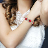 Maxbell Rhineston Bracelet Luxury Sparkly Elegant for Wedding Thanksgiving Holiday