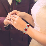 Maxbell Rhineston Bracelet Luxury Sparkly Elegant for Wedding Thanksgiving Holiday