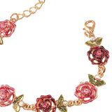 Maxbell Rose Flower Bracelet Shiny Adjustable for Girlfriends Birthday Wedding