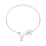 Maxbell Creative Rhinestone Open Choker Necklace Luxurious Women Ornaments Fashion