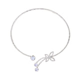 Maxbell Creative Rhinestone Open Choker Necklace Luxurious Women Ornaments Fashion