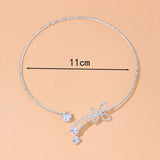 Maxbell Creative Rhinestone Open Choker Necklace Luxurious Women Ornaments Fashion