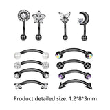 Maxbell 12Pcs Trendy Stud Earrings Geometric Lightweight for Christmas Day Men