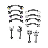 Maxbell 12Pcs Trendy Stud Earrings Geometric Lightweight for Christmas Day Men