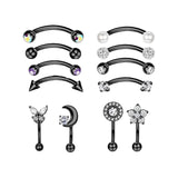Maxbell 12Pcs Trendy Stud Earrings Geometric Lightweight for Christmas Day Men