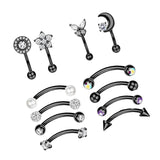 Maxbell 12Pcs Trendy Stud Earrings Geometric Lightweight for Christmas Day Men