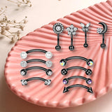 Maxbell 12Pcs Trendy Stud Earrings Geometric Lightweight for Christmas Day Men