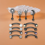 Maxbell 12Pcs Trendy Stud Earrings Geometric Lightweight for Christmas Day Men