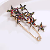 Maxbell Pentagram Brooch Pin Neckline Artificial Pins for Dresses Ornament Shirts
