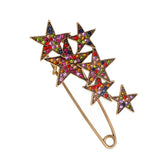 Maxbell Pentagram Brooch Pin Neckline Artificial Pins for Dresses Ornament Shirts
