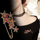 Maxbell Pentagram Brooch Pin Neckline Artificial Pins for Dresses Ornament Shirts