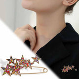Maxbell Pentagram Brooch Pin Neckline Artificial Pins for Dresses Ornament Shirts