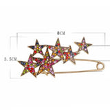 Maxbell Pentagram Brooch Pin Neckline Artificial Pins for Dresses Ornament Shirts