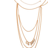Maxbell Lady Shoulder Chain Multilayer Upper Arm Pendant for Festival prom Aureate