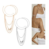 Maxbell Lady Shoulder Chain Multilayer Upper Arm Pendant for Festival prom Aureate