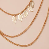 Maxbell Lady Shoulder Chain Multilayer Upper Arm Pendant for Festival prom Aureate