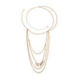 Maxbell Lady Shoulder Chain Multilayer Upper Arm Pendant for Festival prom Aureate