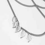 Maxbell Lady Shoulder Chain Multilayer Upper Arm Pendant for Festival prom Argent