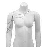 Maxbell Lady Shoulder Chain Multilayer Upper Arm Pendant for Festival prom Argent