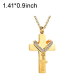 Maxbell Double Cross Cremation Pendant Steel Classic for Ashes Men Women Party Aureate