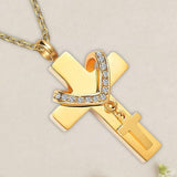Maxbell Double Cross Cremation Pendant Steel Classic for Ashes Men Women Party Aureate