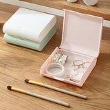 Maxbell Mini Jewelry Storage Box with Hinged Lid Dustproof Compact for Necklaces White