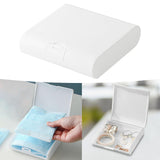 Maxbell Mini Jewelry Storage Box with Hinged Lid Dustproof Compact for Necklaces White