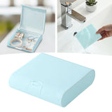 Maxbell Mini Jewelry Storage Box with Hinged Lid Dustproof Compact for Necklaces Blue