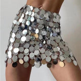 Maxbell Fashion Sequins Skirt Hollow Out Skirts for Carnival Masquerade Festival