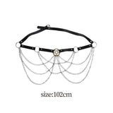 Maxbell Punk PU Leather Waist Chain Belt for Women and Girls body Chains