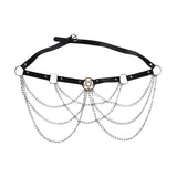 Maxbell Punk PU Leather Waist Chain Belt for Women and Girls body Chains