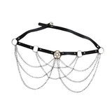 Maxbell Punk PU Leather Waist Chain Belt for Women and Girls body Chains