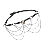 Maxbell Punk PU Leather Waist Chain Belt for Women and Girls body Chains