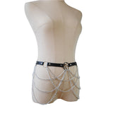 Maxbell Punk PU Leather Waist Chain Belt for Women and Girls body Chains