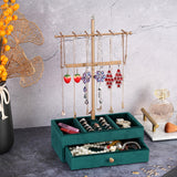 Maxbell Double Layer T Bar Jewelry Display Stand with Drawer for Earring Display