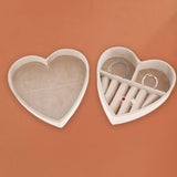 Maxbell Ring Box Heart Shaped Multifunction for Women Rings Earrings Necklaces C