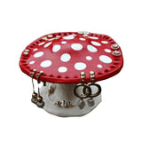 Maxbell Mushroom Earring Holder Organizer Desktop Ornament for Women Girls Red