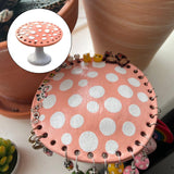 Maxbell Mushroom Earring Holder Organizer Desktop Ornament for Women Girls Pink