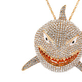 Maxbell Hip Hop Large Shark Pendant Necklace Punk Animal Fashion for Men Women Aureate
