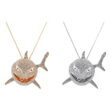 Maxbell Hip Hop Large Shark Pendant Necklace Punk Animal Fashion for Men Women Aureate