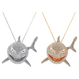 Maxbell Hip Hop Large Shark Pendant Necklace Punk Animal Fashion for Men Women Aureate