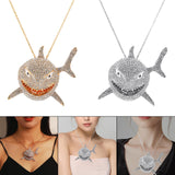 Maxbell Hip Hop Large Shark Pendant Necklace Punk Animal Fashion for Men Women Aureate