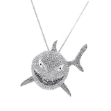 Maxbell Hip Hop Large Shark Pendant Necklace Punk Animal Fashion for Men Women Argent