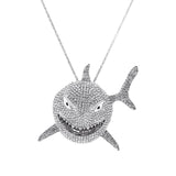 Maxbell Hip Hop Large Shark Pendant Necklace Punk Animal Fashion for Men Women Argent