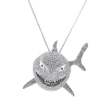 Maxbell Hip Hop Large Shark Pendant Necklace Punk Animal Fashion for Men Women Argent