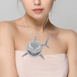 Maxbell Hip Hop Large Shark Pendant Necklace Punk Animal Fashion for Men Women Argent