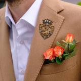 Maxbell Brooches Badge Lapel Fashion Animal Retro Jewelry Pin for Shawl Male Men Aureate