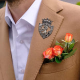 Maxbell Brooches Badge Lapel Fashion Animal Retro Jewelry Pin for Shawl Male Men Argent