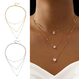 Maxbell Multilayer Pendant Layering Chain Decorate for Anniversary Party Girls Aureate